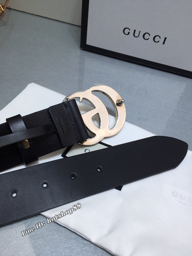 Gucci男士經典皮帶 古奇雙G低腰高腰穿戴腰帶  jjp1769